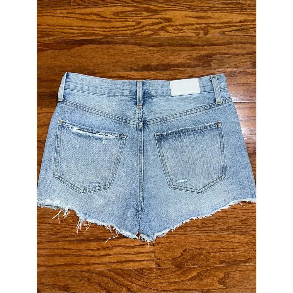 Pistola Denim Nova Cut-Off Distressed Cotton Light Wash Jean Shorts Size 26